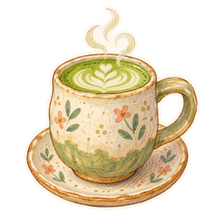 Steaming Matcha Latte